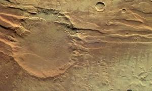 "Crater in Acheron Fossae"